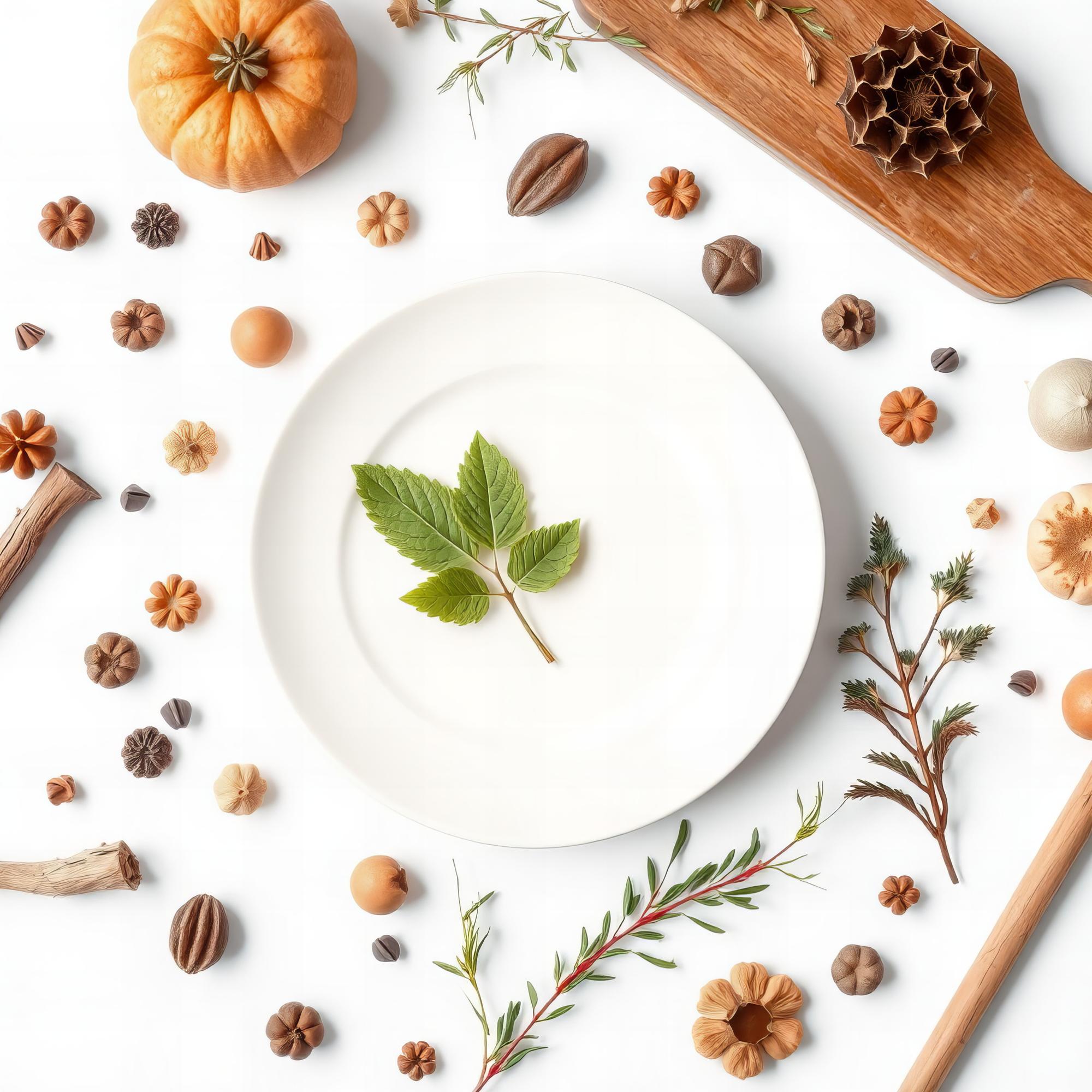 Close up of plated seasonal dish on paper surface